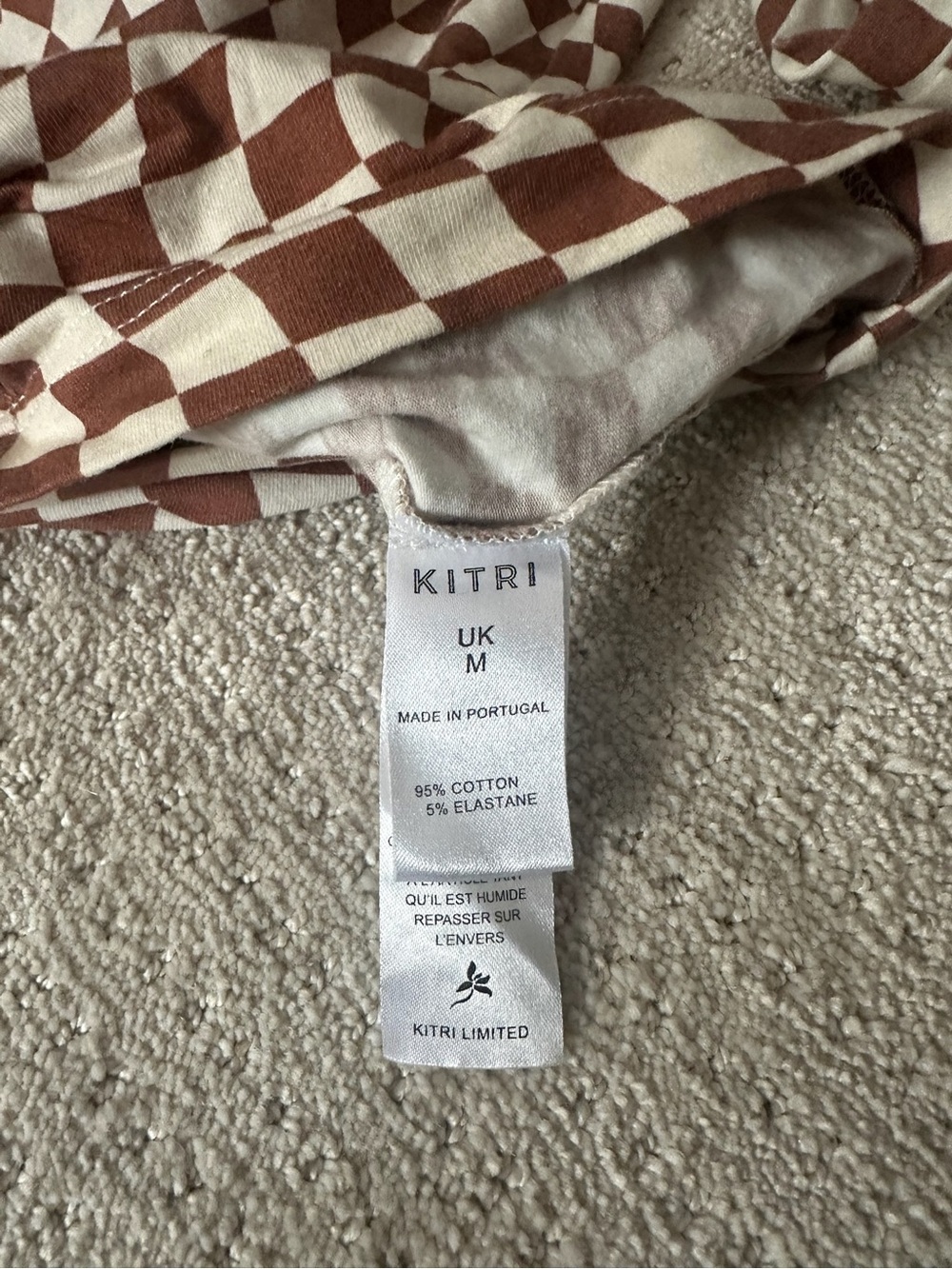 Kitri Hope Checker Ruched Jersey Top - Picture 5 of 6